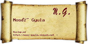 Mosó Gyula névjegykártya