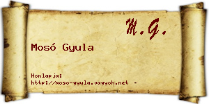 Mosó Gyula névjegykártya